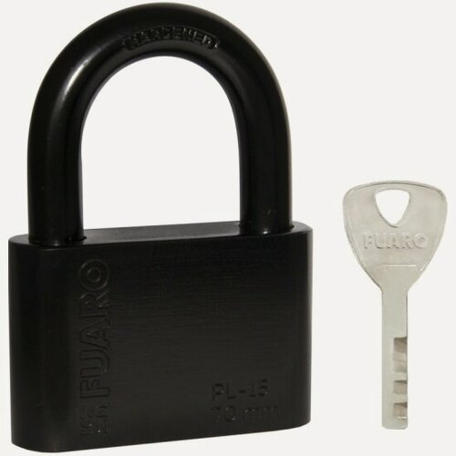 Изображение товара Замок навесной Fuaro PL-WEATHER-1570 Black 4 fin key ( PL-15-70) диск. /блистер