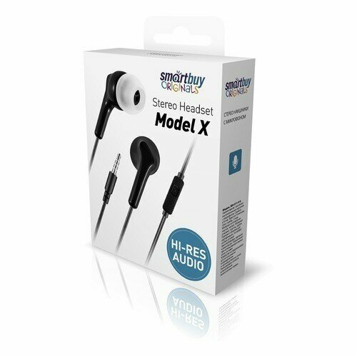 Внутриканальная гарнитура Smartbuy Model X пульт управления микрофон черная SBH-011-X-K 16100₽
