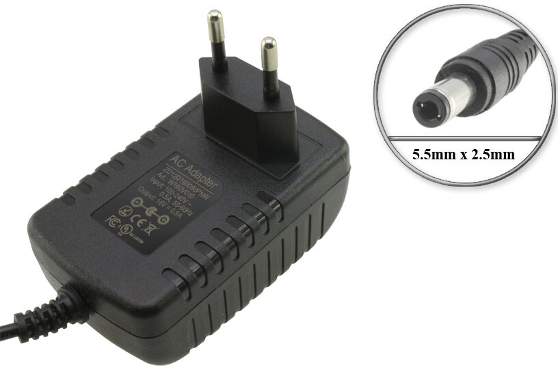 Адаптер (блок) питания 16V 0.9A 5.5mm x 2.5mm (CP0498/01 ZD12D160090PNW) для зарядки робота пылесоса Philips SmartPro Easy FC8792 FC8794 FC8796.