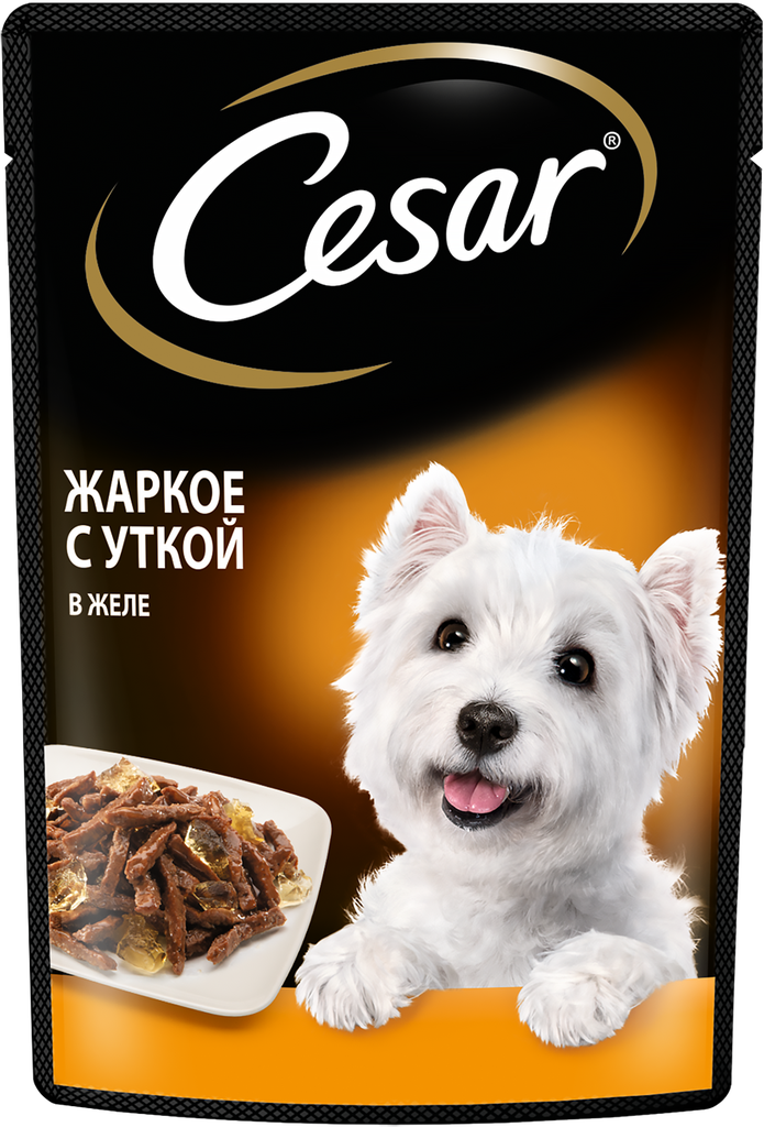 Корм консервированный для взрослых собак CESAR жаркое с уткой, для всех пород, 85г