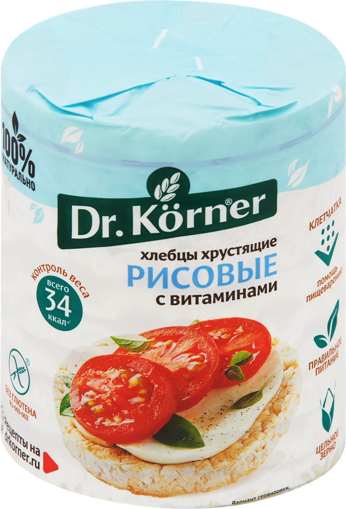 Хлебцы рисовые DR KORNER с витаминами, 100г