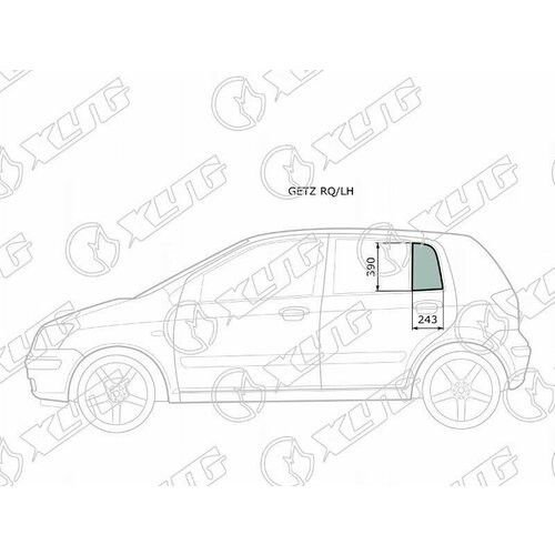 IPSASP_GETZ RQ/LH Стекло форточки (уголок) задней левой двери HYUNDAI GETZ, CLICK 5D 02-10