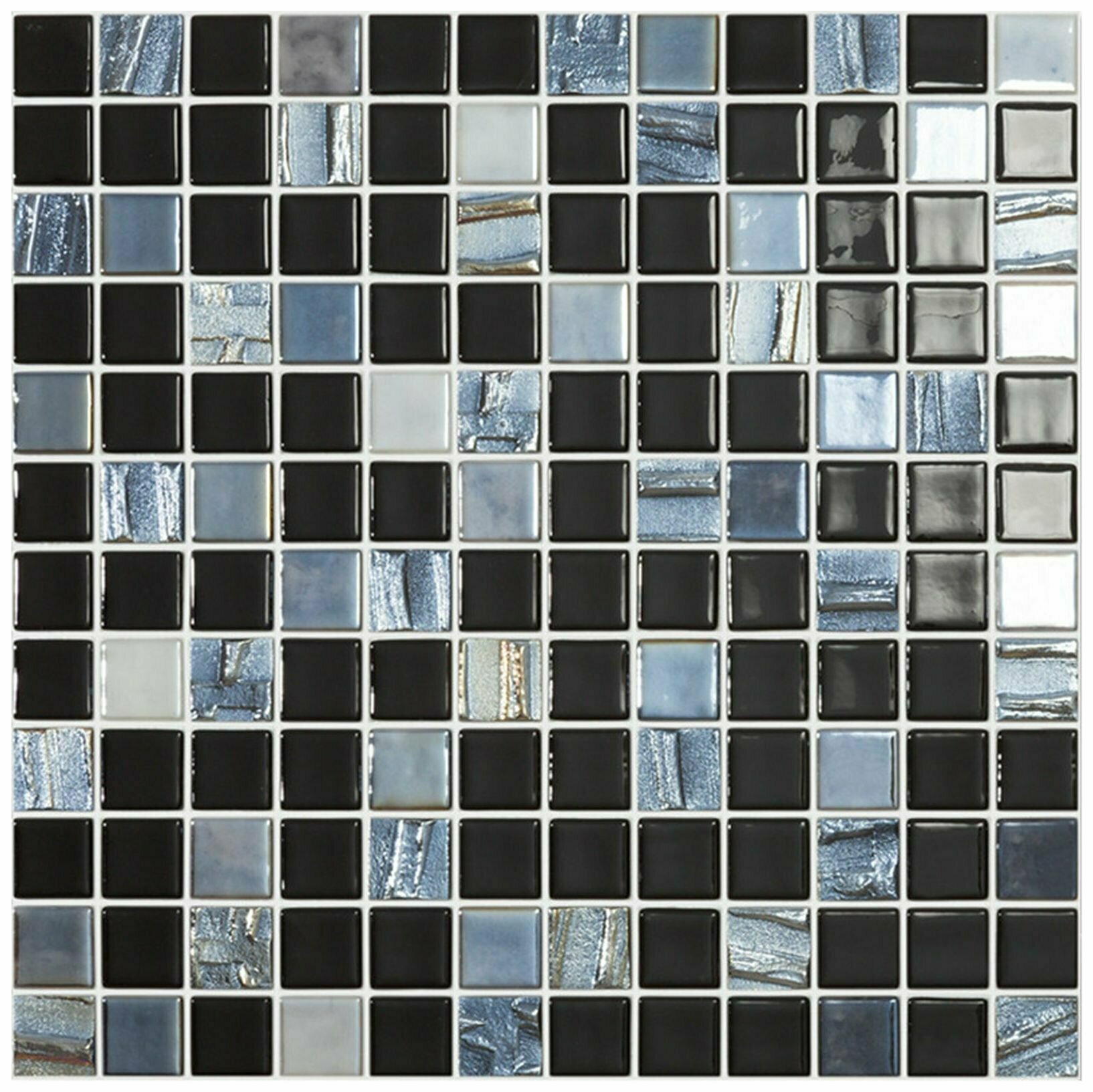 Стеклянная мозаика VIDREPUR Astro черная 31,7х31,7 см Продается поштучно.