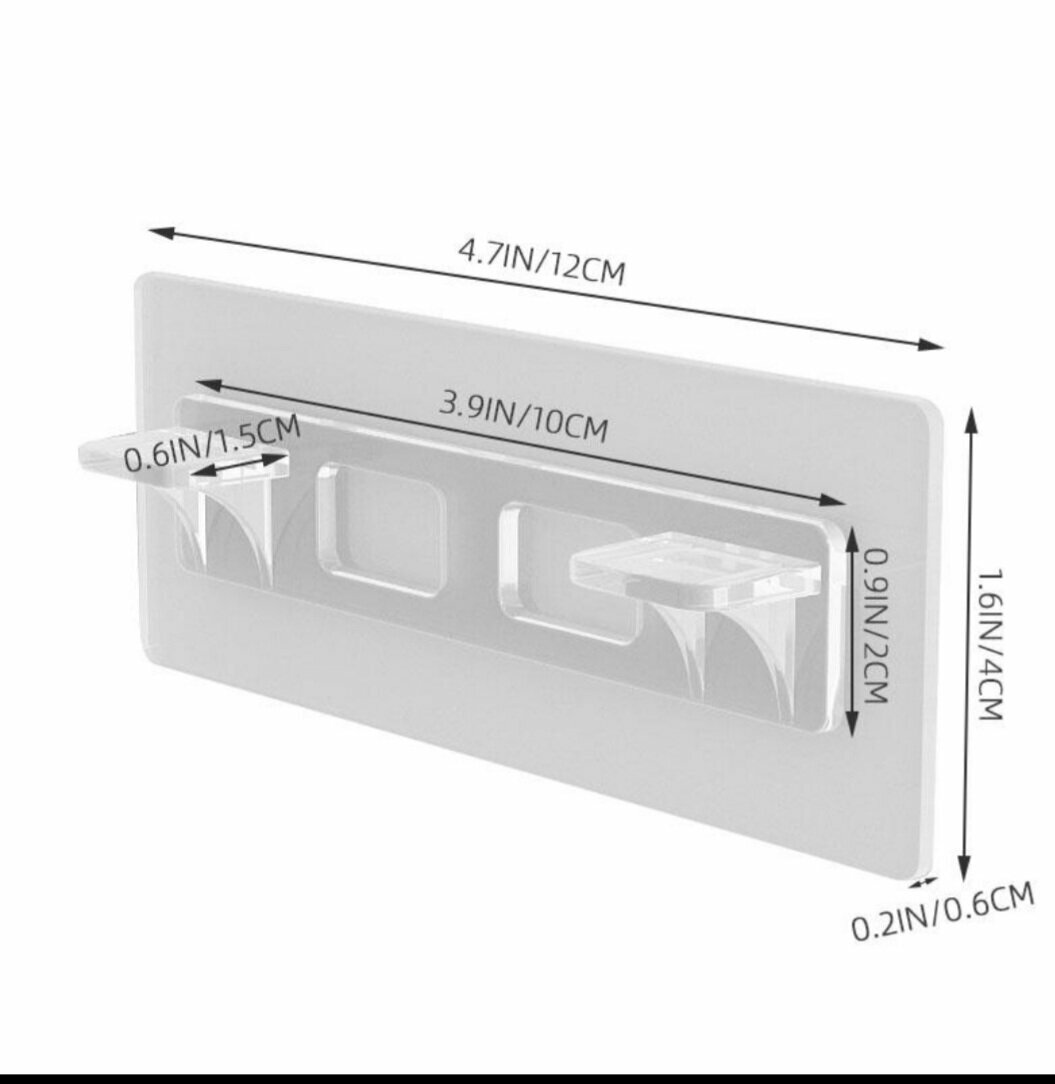 Полкодержатель с клейкой поверхностью , двойной, прозрачный. - фотография № 7