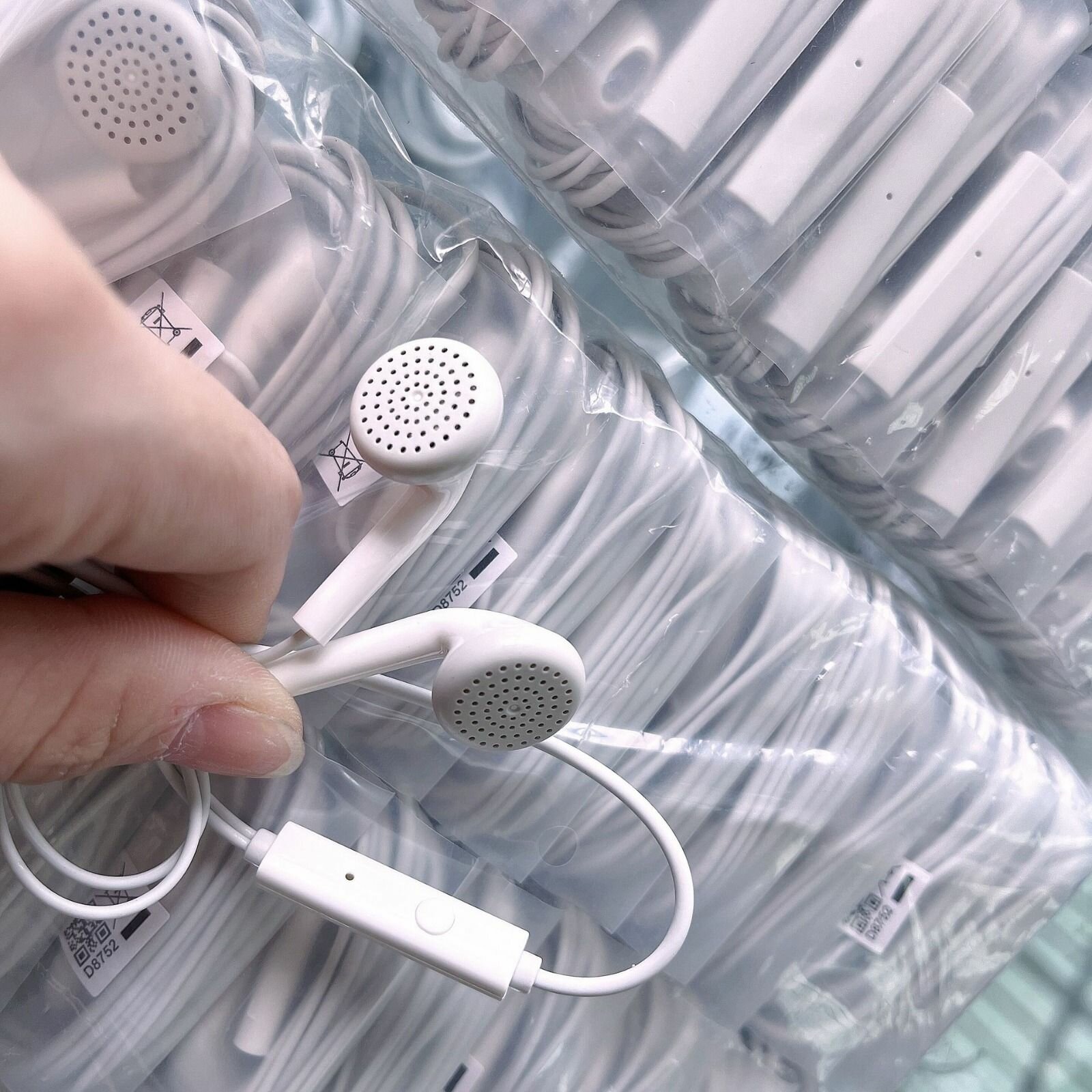 Наушники Original Data Cable, плоский кабель, USB Type-C, белые, 1 м