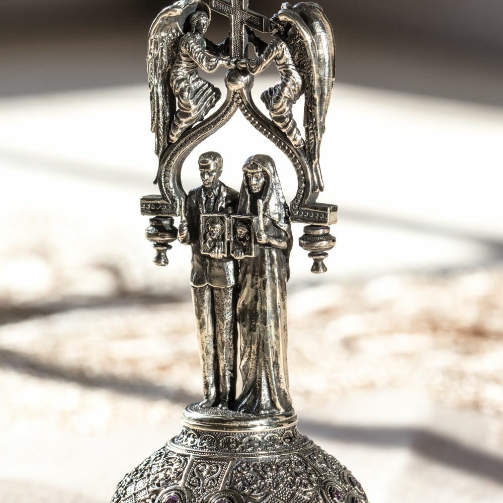 Колокольчик сувенирный "Венчальный", из бронзы настольный