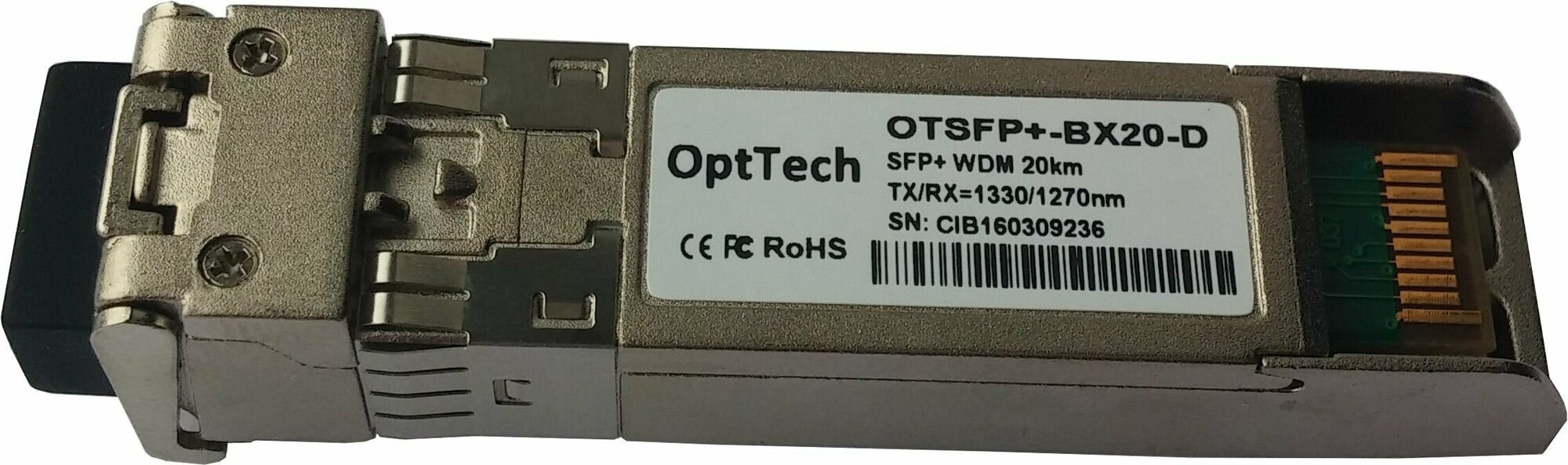 Трансивер модуль SFP+ WDM TX/RX 1330/1270nm 20km OTSFP+-BX20-D