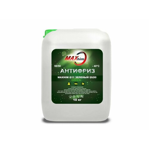 Антифриз maxhim g11 10кг зеленый mhg101140