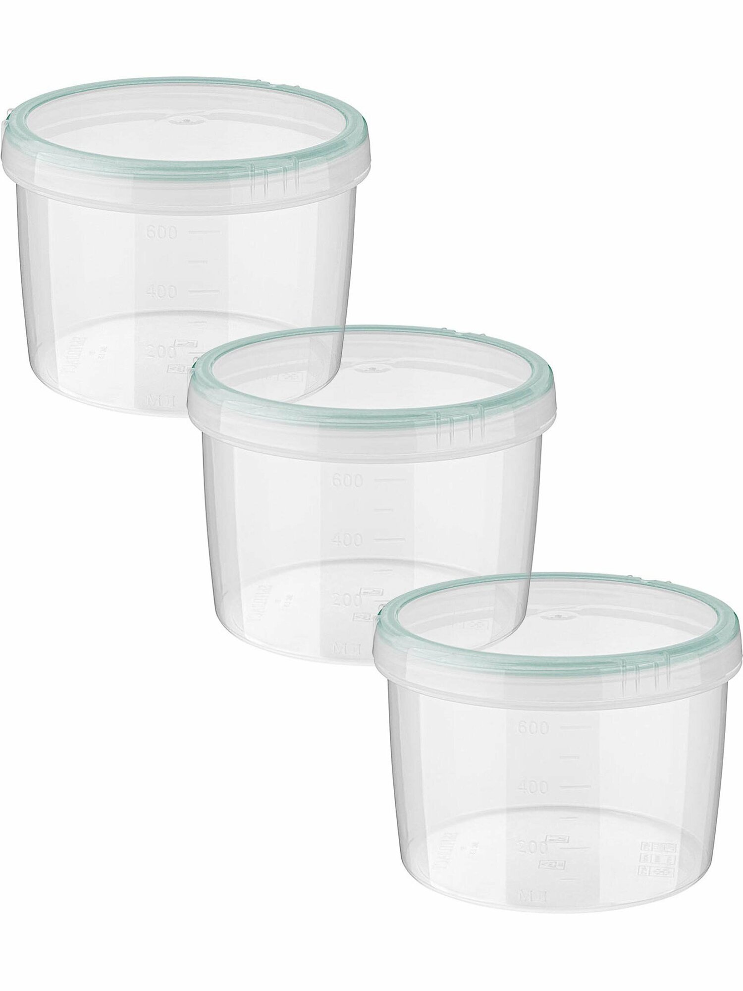 фото Набор из 3 контейнеров для продуктов круглая 12,5х12,5х9 см, 750 мл, прозрачный, полипропилен, Restola, 431148831