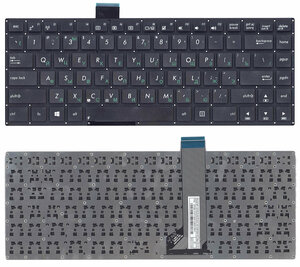 Клавиатура для Asus S451L черная без рамки, плоский Enter