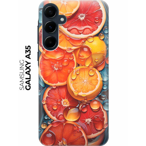 фото Силиконовый чехол на samsung galaxy a35 / самсунг а35 с рисунком "сочные апельсины в каплях" bestluck