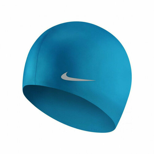 Шапочка для плавания детская NIKE Solid Silicone Youth, голубой, силикон