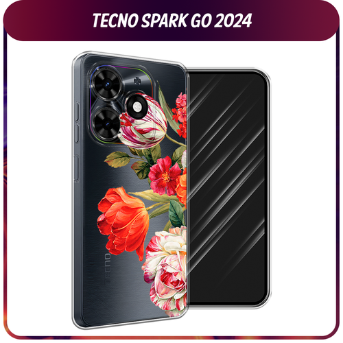 Силиконовый чехол на Tecno Spark Go 2024/Spark 20C / Текно Спарк Го 2024/Спарк 20C Весенний букет, прозрачный силиконовый чехол на tecno spark go 2024 spark 20c текно спарк го 2024 спарк 20c зеленый карбон