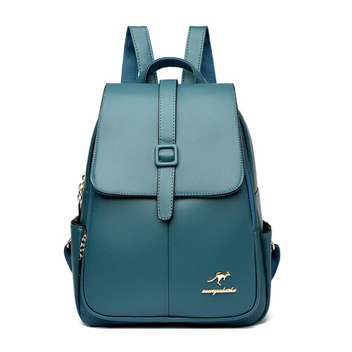 Стильный рюкзак женский серо-голубой