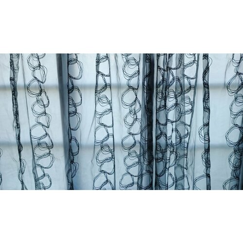 Тюль Органза Черный Жемчуг отрез 6м Турция 1790₽