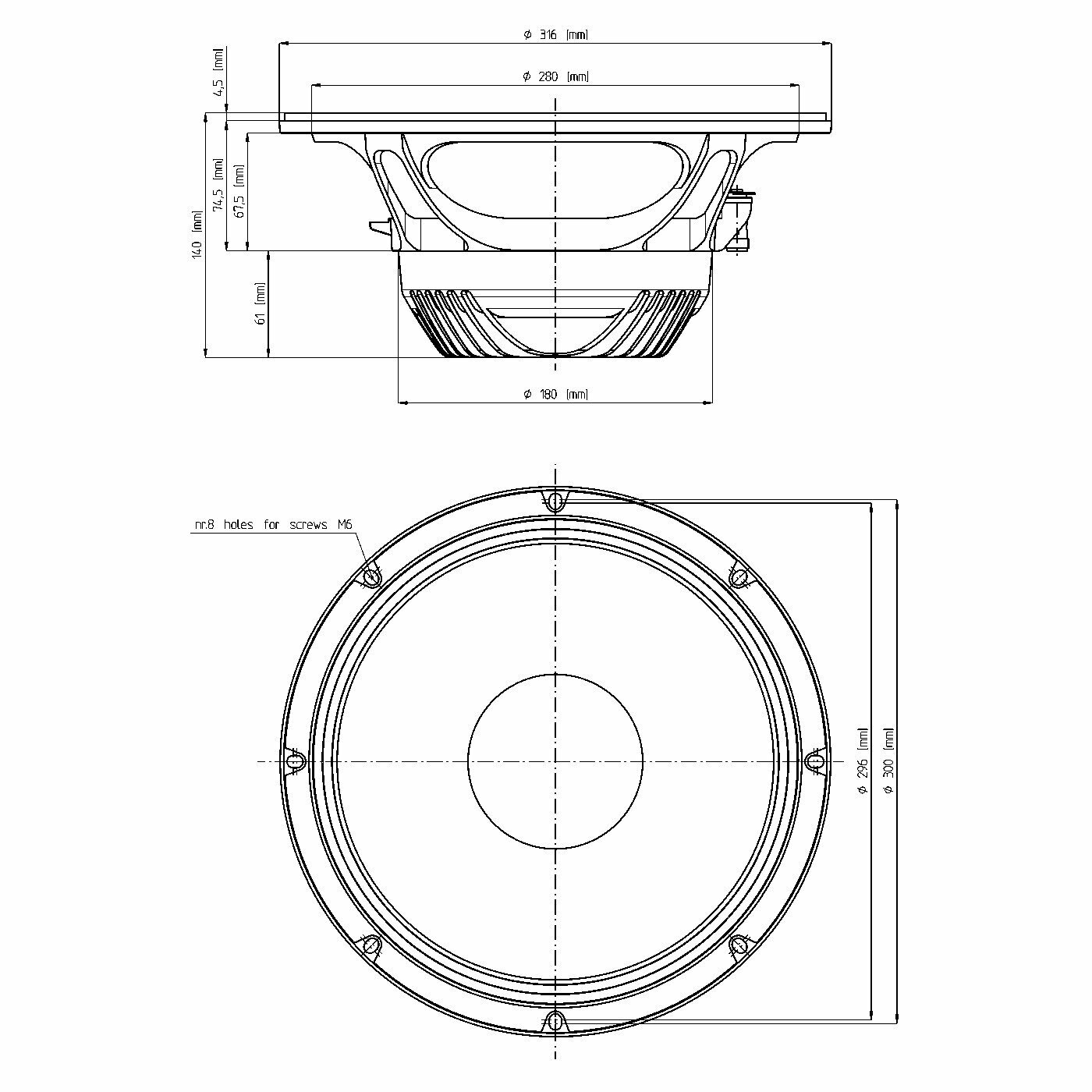 Динамик профессиональный СЧ Eighteen Sound 12ND830/8 — фото 1