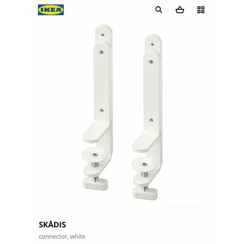 Крепление для панели IKEA SKDIS для стола сталь белый 2 шт 2190₽