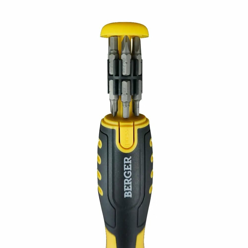 Набор Berger BG1071 13 в 1 трещоточная отвертка с битами 13 предметов
