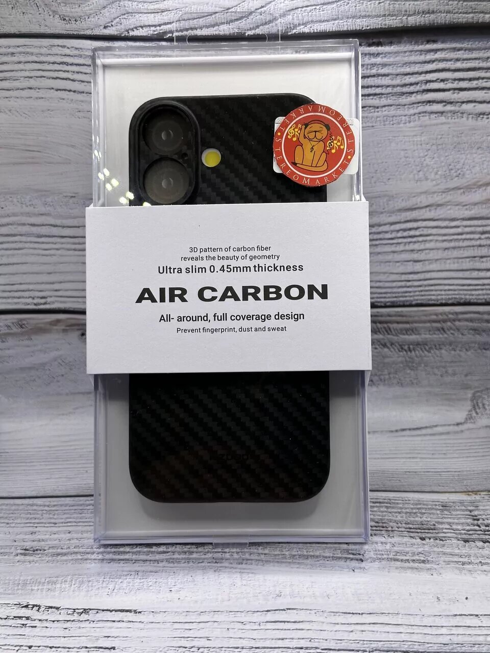 Чехол-накладка карбоновая KZDoo Air Carbon 0.45мм для Iphone 16 чёрный
