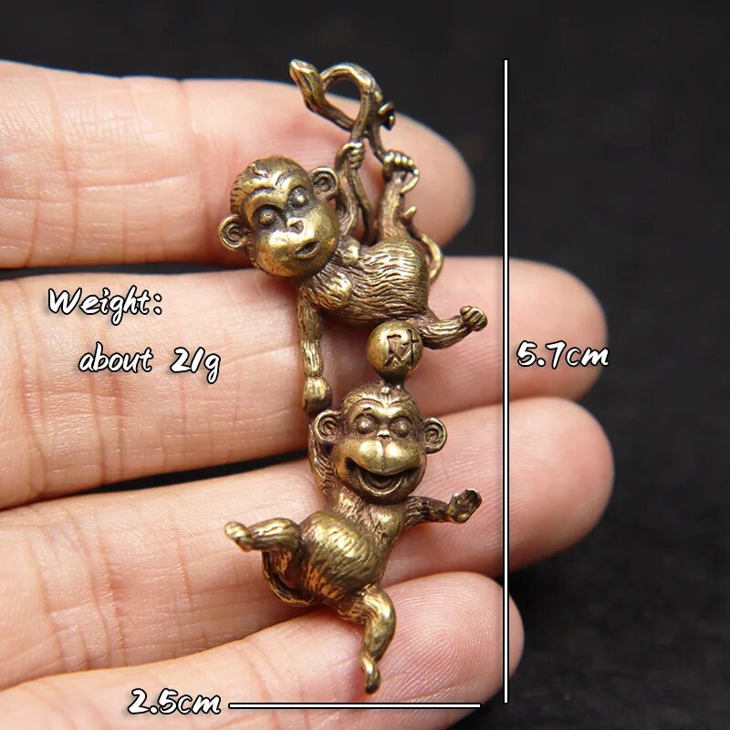 Медная статуэтка обезьянки для скалолазания, Climbing Monkey