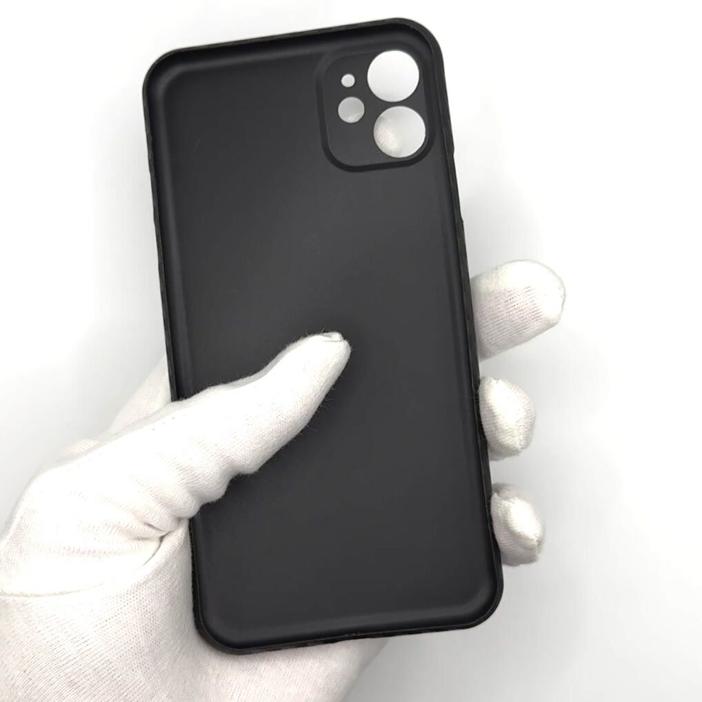 Чехол накладка ультратонкая для iPhone 11 KZDOO Air Carbon, чёрный — фото 1