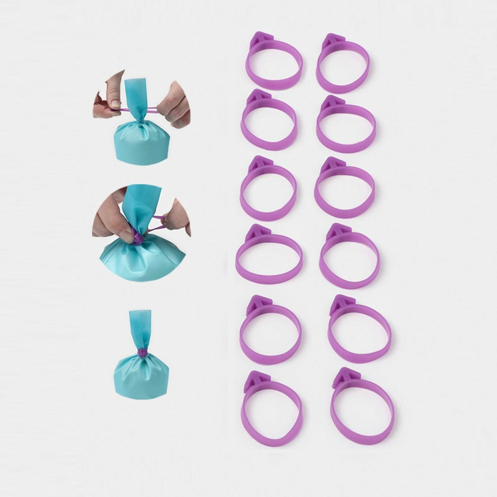 Зажимы для пакетов и кондитерских мешков 12шт