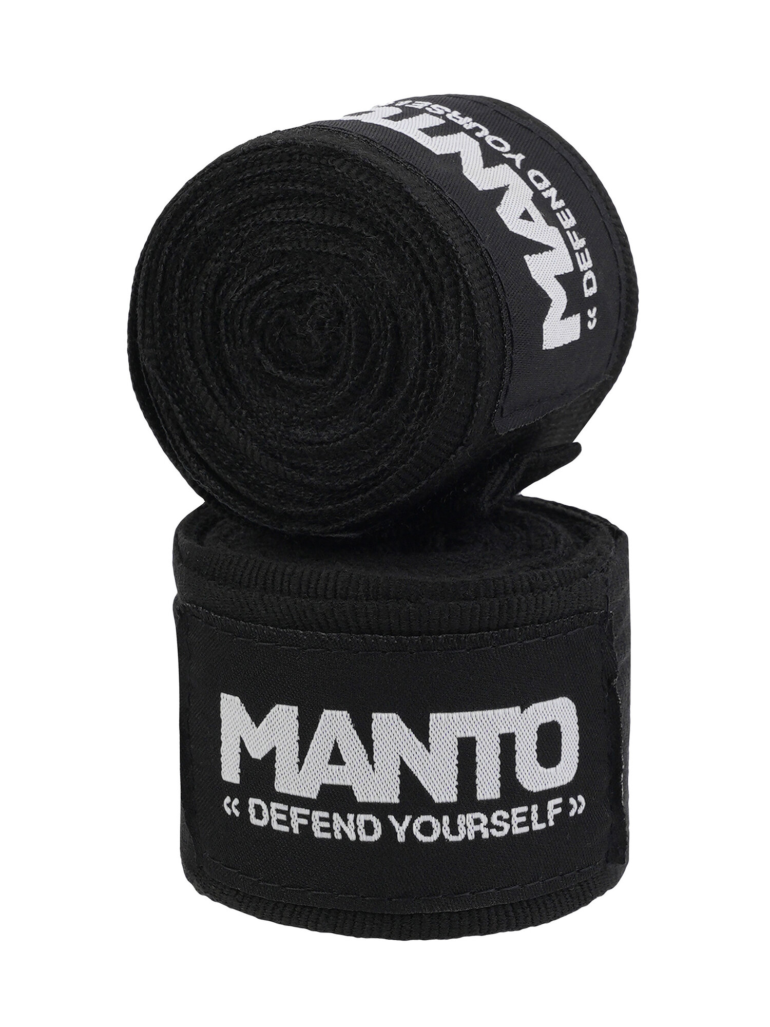 Боксерские бинты Manto, "Defend Yourself"- черные, 4,5 метра.