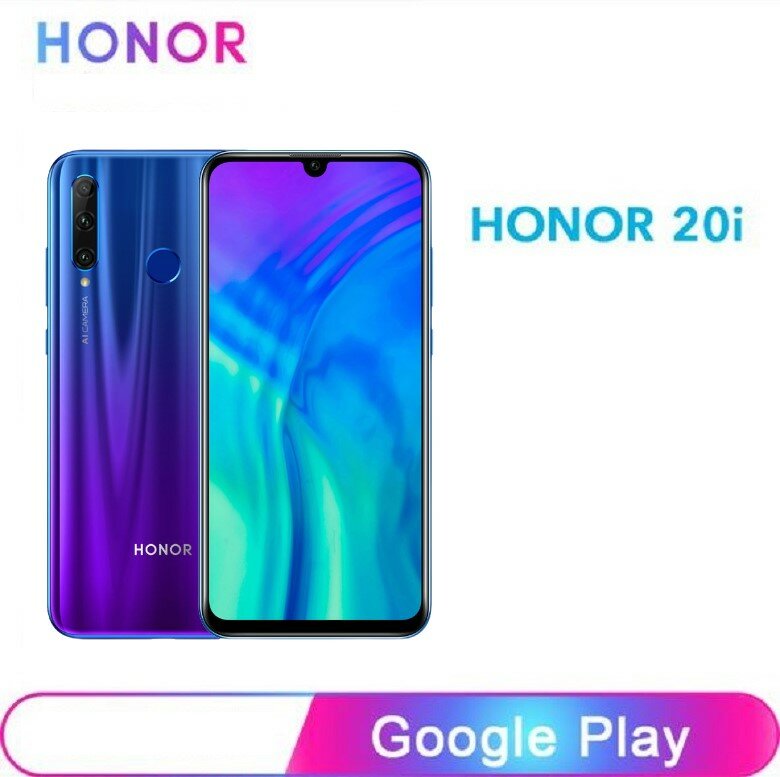Смартфон HONOR 20i 6/256. Синий. CN Global Rom. Хонор 20i / Honor телефон