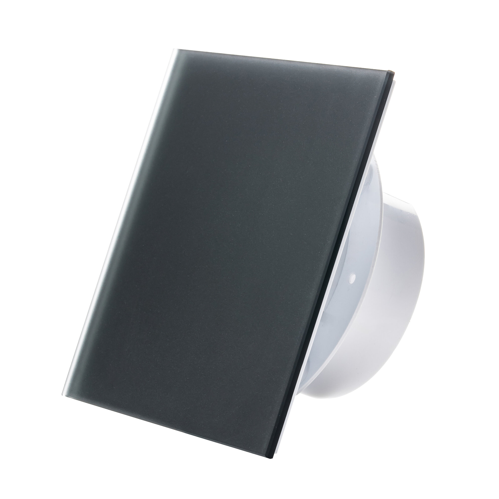 Вытяжной тонкий вентилятор SlimVent МV 100, стекло квадрат темно-серый матовый