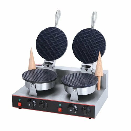 Вафельница двойная Hurakan HKN-GED4M, тонкие вафли 20 см, 2 секции чугун, 2 кВт, 220 В