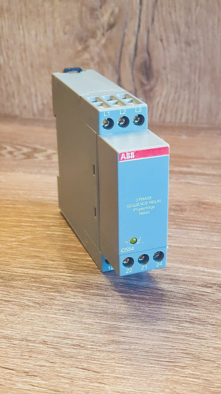 Реле ABB C554, контроль последовательности фаз, AC 3x200-460 V, 8 A