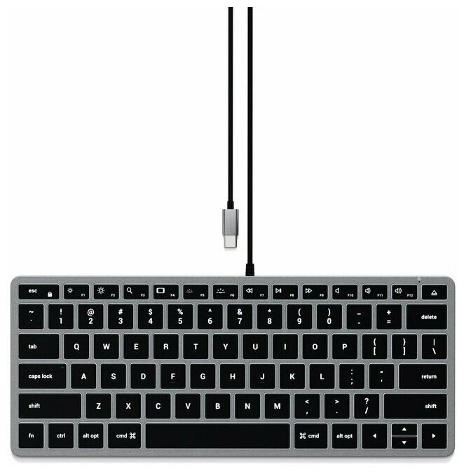 Клавиатура Satechi Slim W1 USB-C Wired Keyboard-RU Серый космос