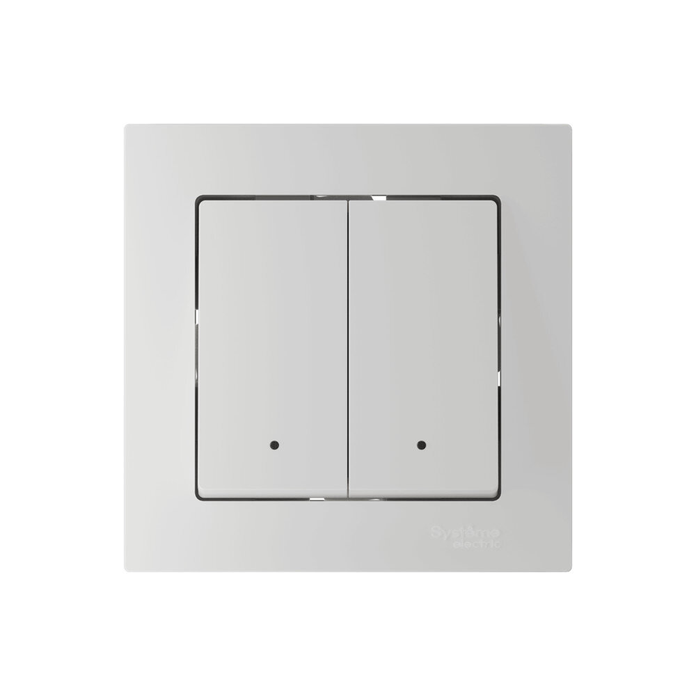 Умный одноклавишный выключатель Systeme Electric AtlasDesign Smart двухклавишный с подсветкой Zigbee - белый — фото 1