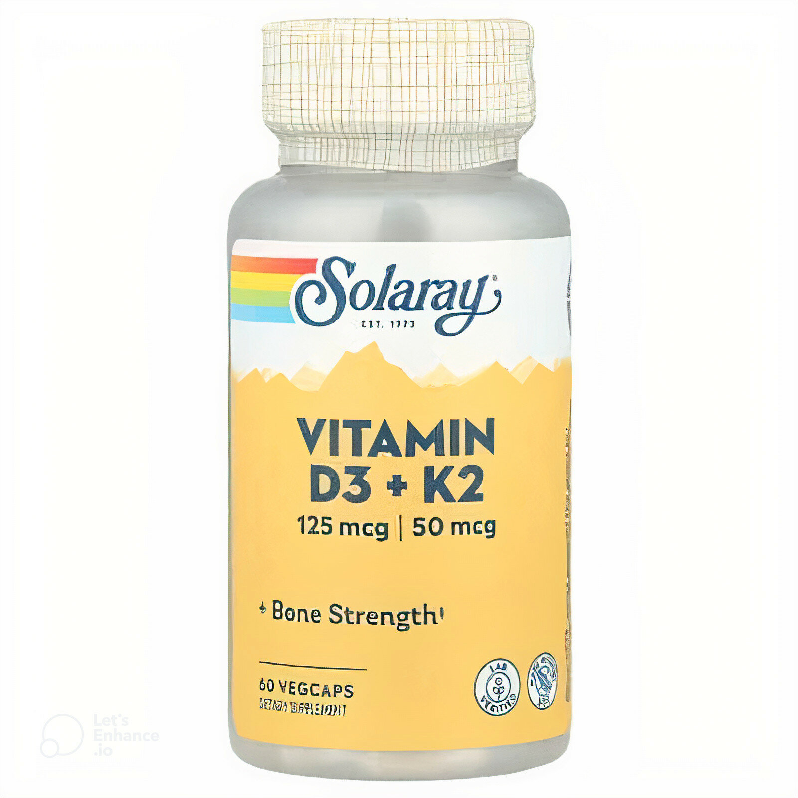 Solaray Vitamin D3 + K2 5000 МЕ, 60 капсул — здоровье костей, сердца и иммунной системы
