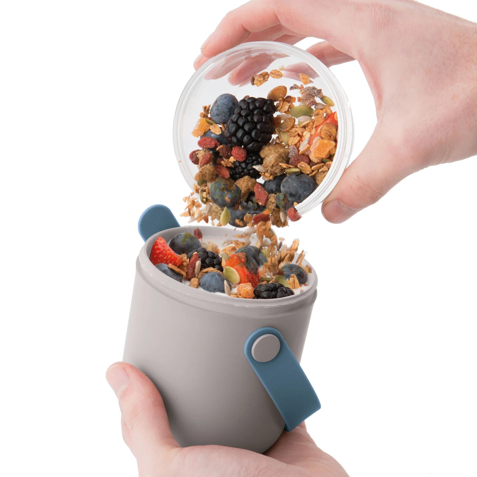 Набор из 5 BergHOFF "Leo", голубой, нержавеющая сталь и силикон, контейнер и приборы — фото 1