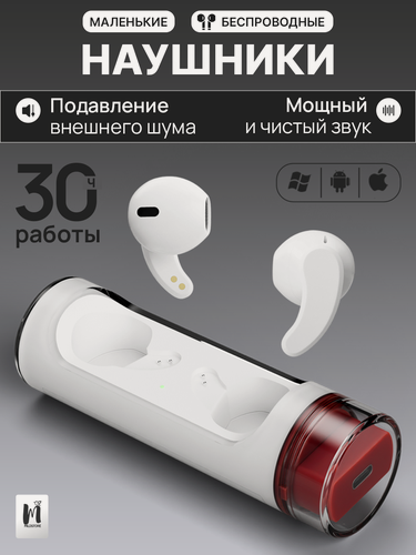 Изображение товара Беспроводные наушники MILDSTORE "T90 Pro", с микрофоном, блютус, вкладыши, белые