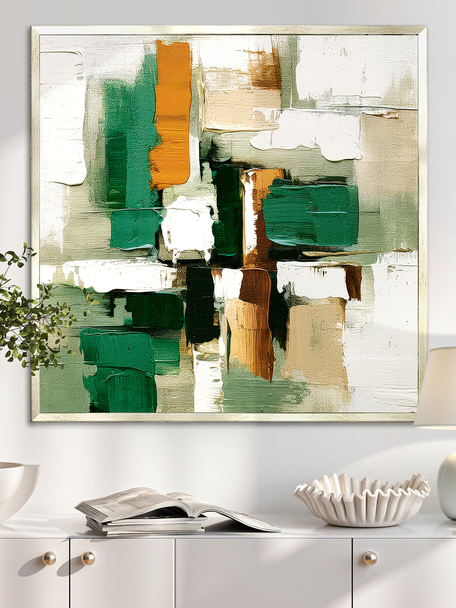 Картина абстракция на стену интерьерная в раме  Палитра осени   73х73 см  Графис