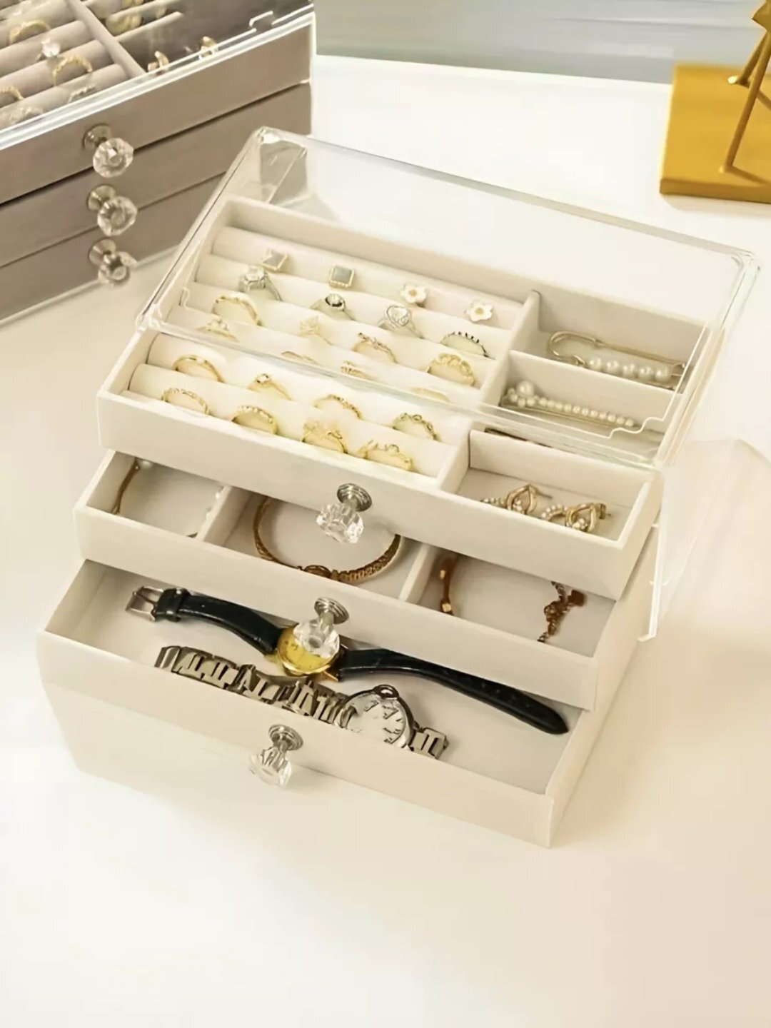 Шкатулка органайзер для хранения ювелирных изделий и украшений, 20 * 15