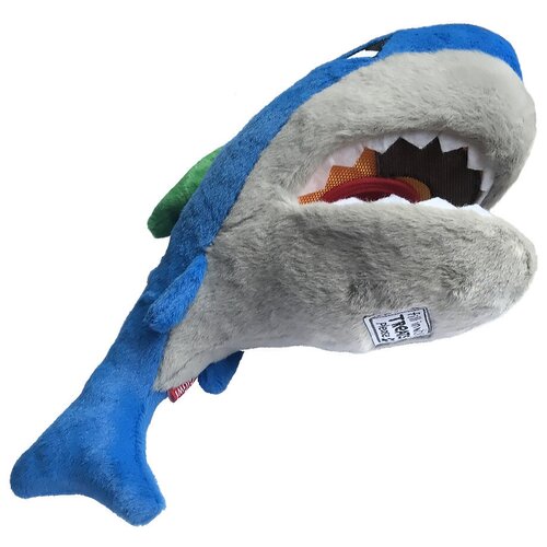Игрушка для собак GIGWI Trick'o'treats Акула с пищалкой для лакомства (30 см)