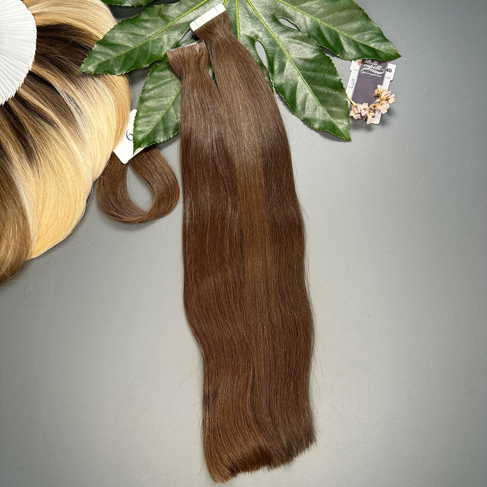 Волосы Belli Capelli славянские люкс на маскировочной ленте 4см №6 40см (20 лент)
