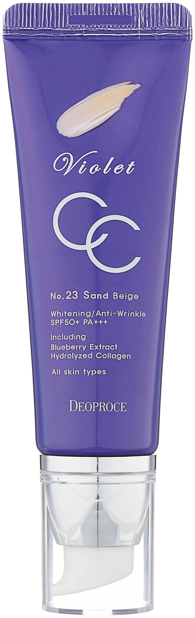 СС крем для лица – Deoproce Violet CC Cream #23 Sand Beige SPF50+ PA+++ 50g