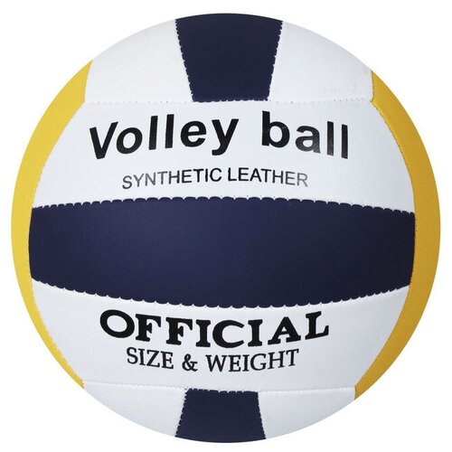 фото Мяч волейбольный onlytop, пвх, машинная сшивка, 18 панелей, размер 5
