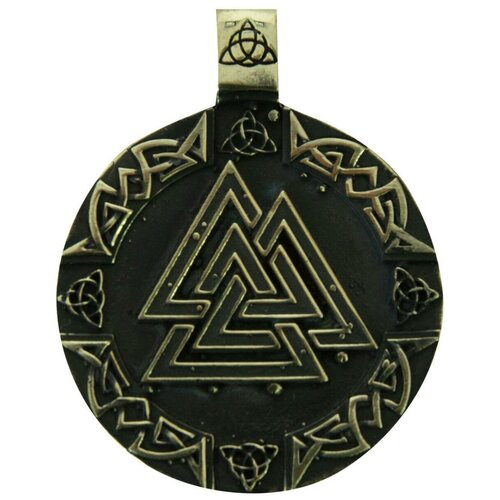 фото Подвеска (оберег кулон) валькнут/ слава богам и предкам нашим бронзовая 4415034 нет бренда