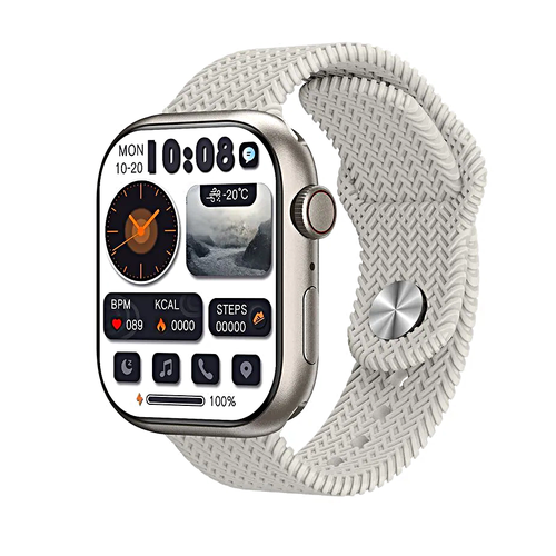 Умные часы HK9 PRO Premium Smart Watch AMOLED 2.02, iOS, Android, Bluetooth звонки, Уведомления, Шагомер, Серебристый