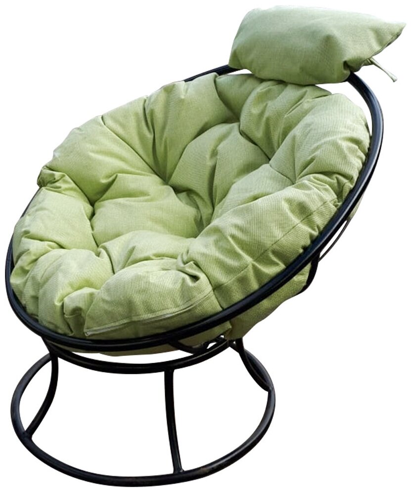 Кресло m-group папасан мини серое, зелёная подушка - фотография № 2