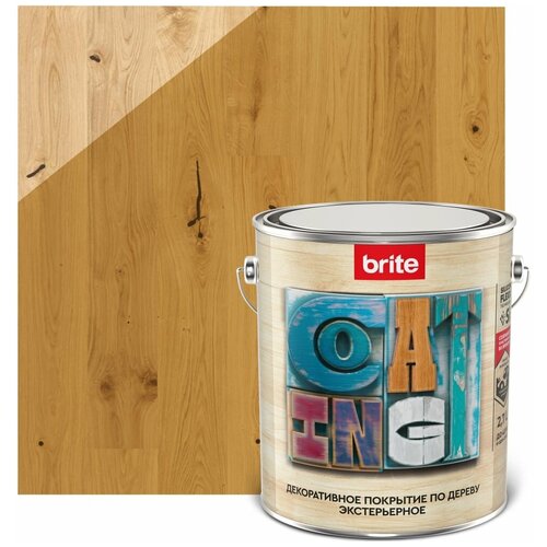 Декоративное покрытие по дереву BRITE FLEXX экстерьерное, тик, ведро 2,7 л 212460