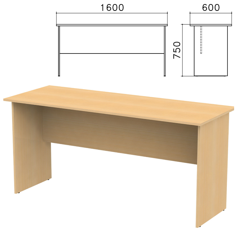 Стол письменный "Канц", 1600х600х750 мм, цвет бук невский, СК20.10