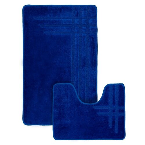 Коврики для ванной и туалета комплект из 2 штук Vonaldi противоскользящий, 55*85 см и 55х42.5 см, Yonca песочный