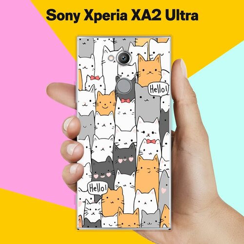 Силиконовый чехол на Sony Xperia XA2 Ultra Много котов / для Сони Иксперия Икс А2 Ультра силиконовый чехол на sony xperia xa2 ultra сони иксперия ха 2 ультра ковер