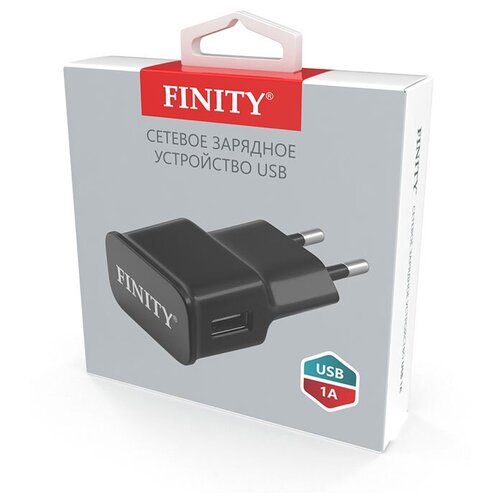 фото Блок питания usb (сзу) finity zeon, fts100, 1xusb, 1a, цвет: черный